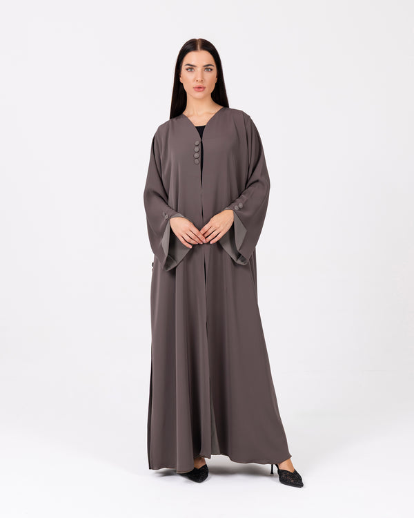 Green Abaya with Double-Layer Design