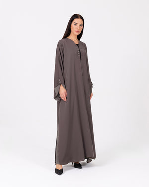 Green Abaya with Double-Layer Design