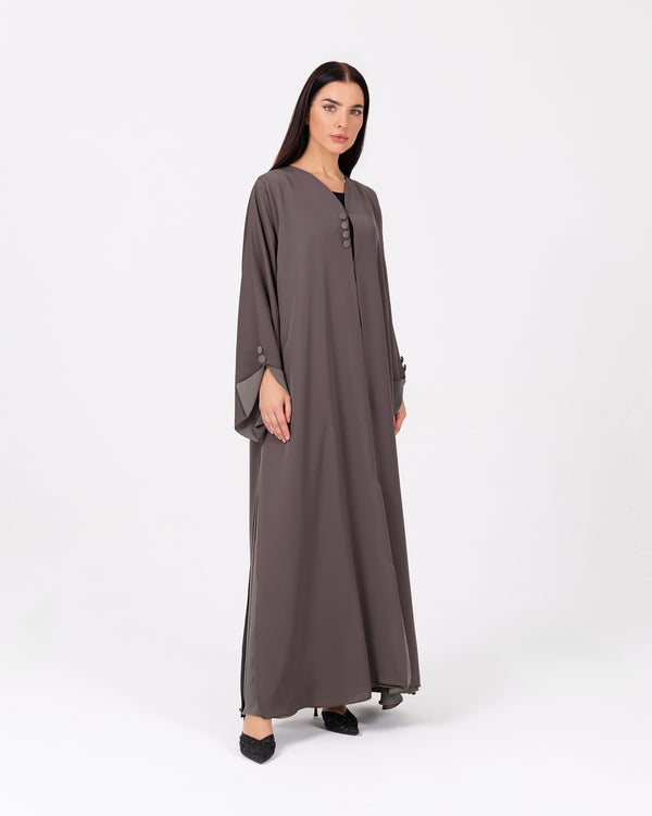 Green Abaya with Double-Layer Design