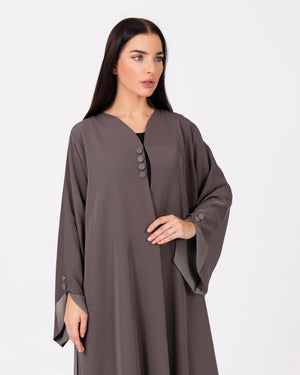 Green Abaya with Double-Layer Design