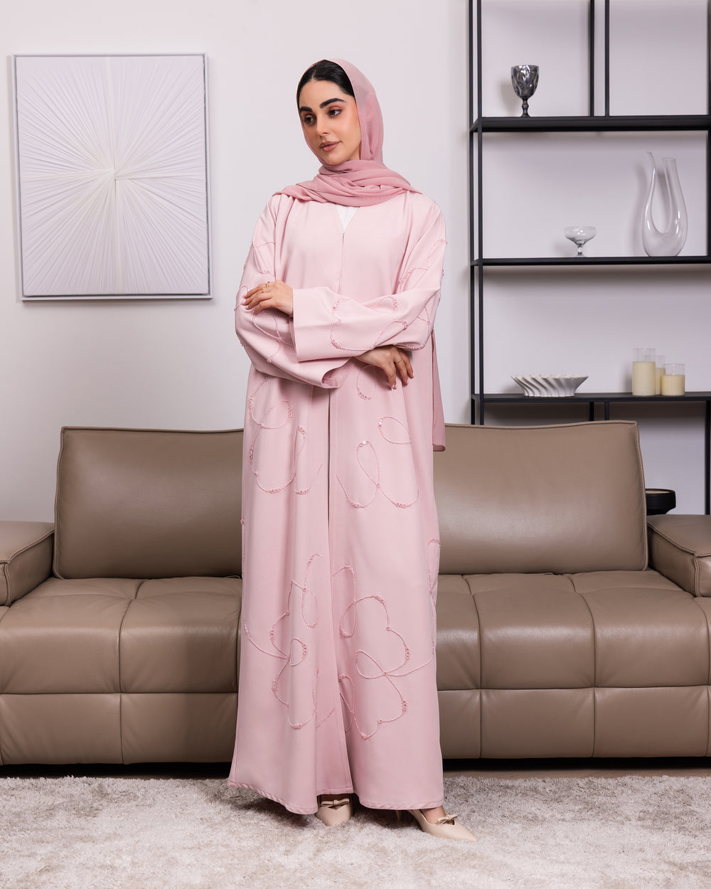 Indonesia Pink Barbie with Beadwork Abaya