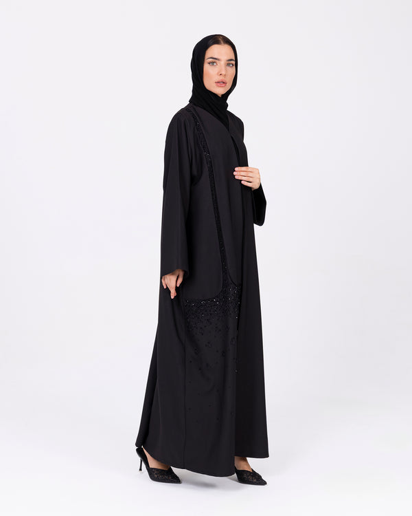 Black Layal Crepe with Beadwork on front