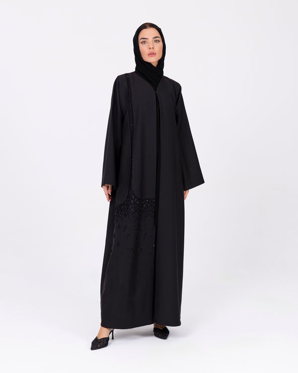 Black Layal Crepe with Beadwork on front