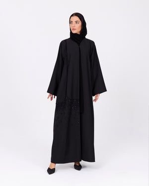 Black Layal Crepe with Beadwork on front
