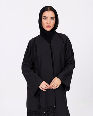 Black Layal Crepe with Beadwork on front