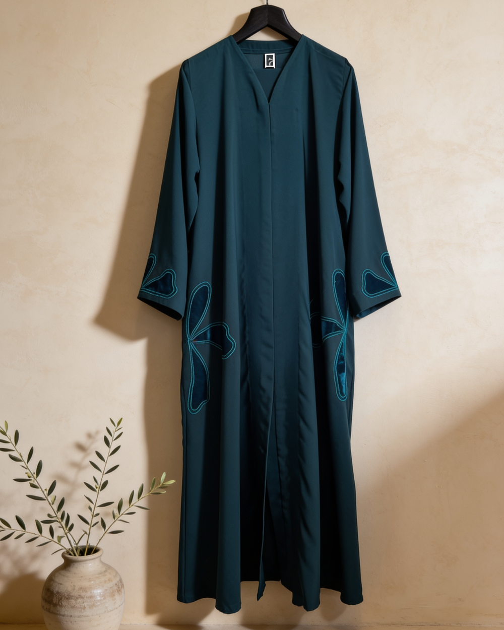 Heritage Threads Abaya - Teal green Korea Barbie abaya with velvet floral