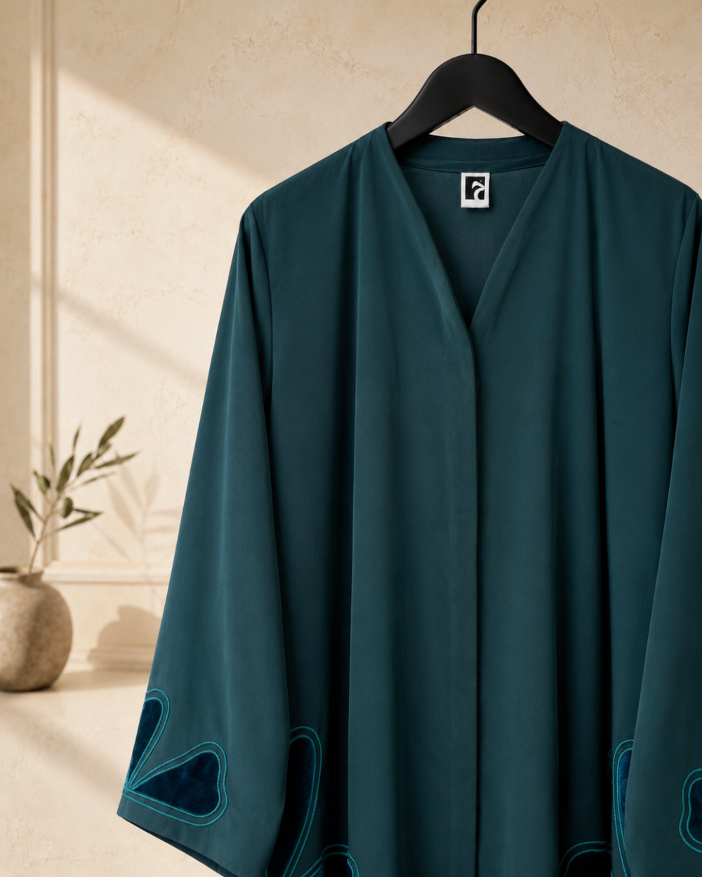 Heritage Threads Abaya - Teal green Korea Barbie abaya with velvet floral