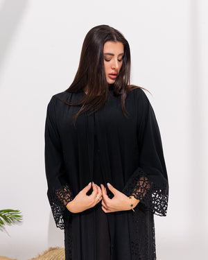 Black Layan Crepe with Laser cut