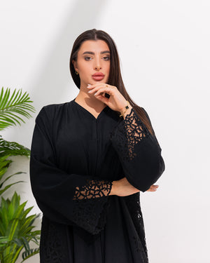 Black Layan Crepe with Laser cut