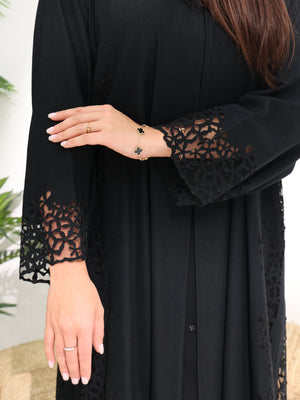 Black Layan Crepe with Laser cut