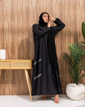 Black Emirati Satin with Beadwork on side