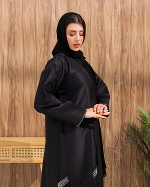 Black Emirati Satin with Beadwork on side