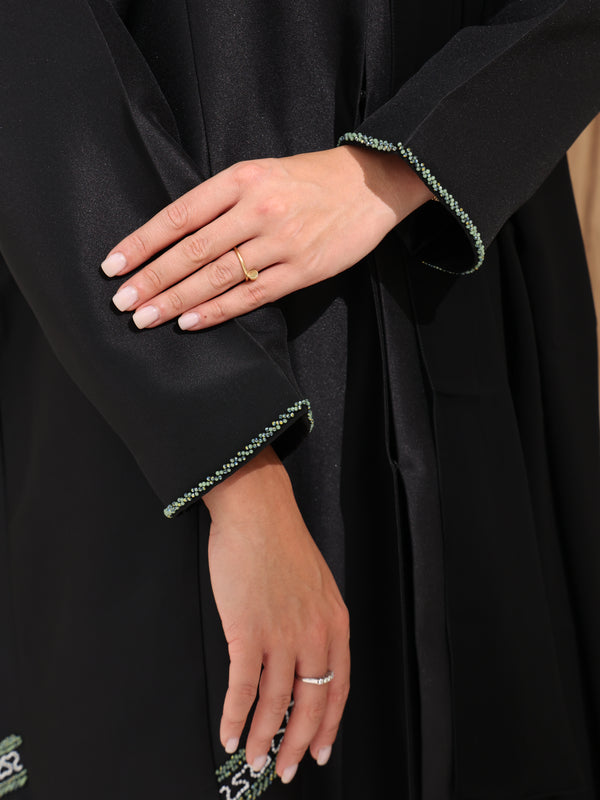 Black Emirati Satin with Beadwork on side