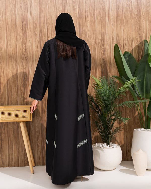 Black Emirati Satin with Beadwork on side