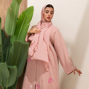 Peach Royal Crepe and Modern thread work