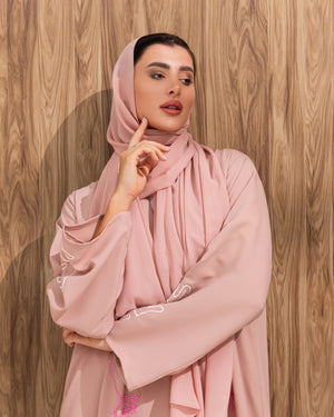 Peach Royal Crepe and Modern thread work