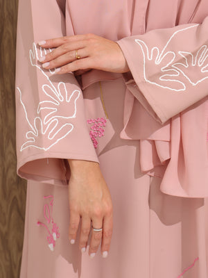 Peach Royal Crepe and Modern thread work