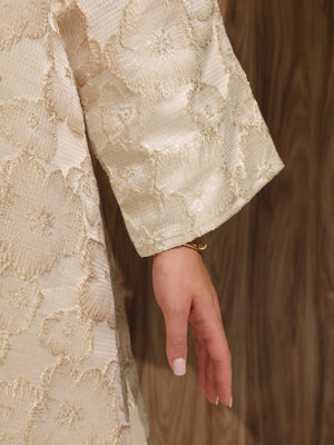 Floral Jacquard A-Line Abaya