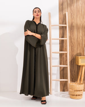 Green Royal Nada with Lace work in front