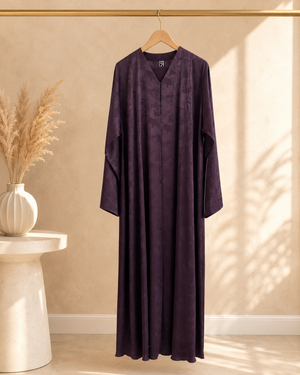 Heritage Threads Abaya - Midnight Orchid Summer friendly Printed Abaya