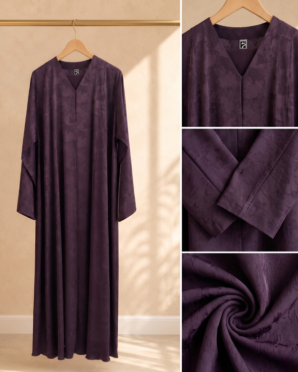 Heritage Threads Abaya - Midnight Orchid Summer friendly Printed Abaya