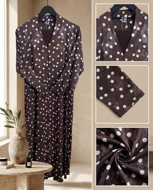 Heritage Threads Abaya - Polka Dot Print in Turkish Fabric