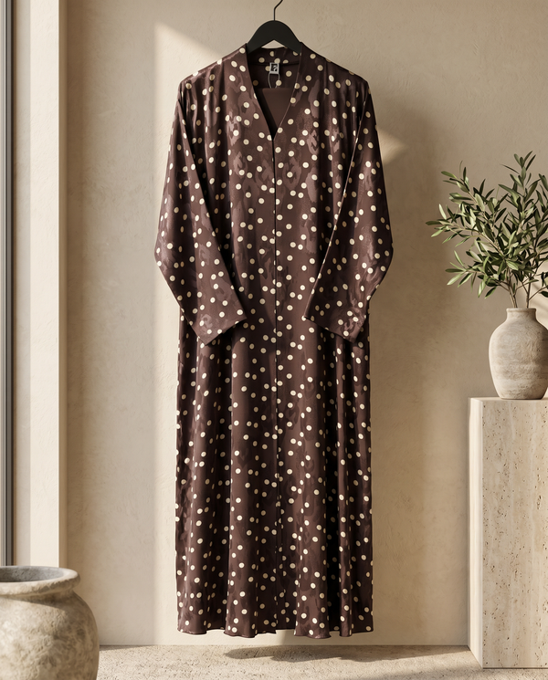 Heritage Threads Abaya - Polka Dot Print in Turkish Fabric