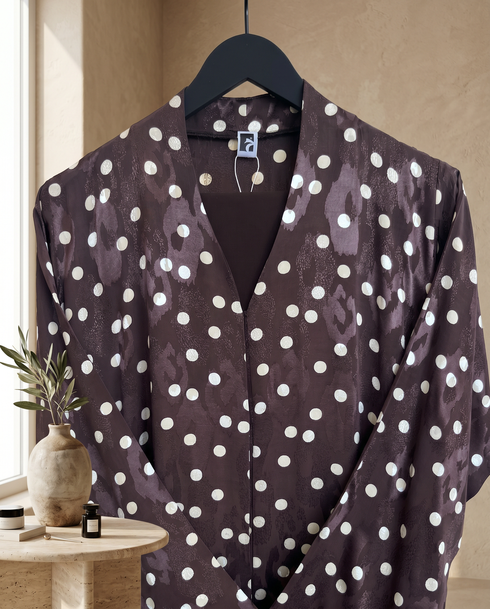 Heritage Threads Abaya - Polka Dot Print in Turkish Fabric