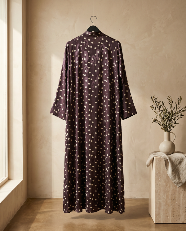 Heritage Threads Abaya - Polka Dot Print in Turkish Fabric