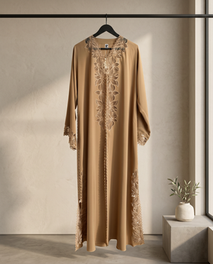 Heritage Threads Abaya - Royal Korea Zahr Crepe Laser Cut Abaya