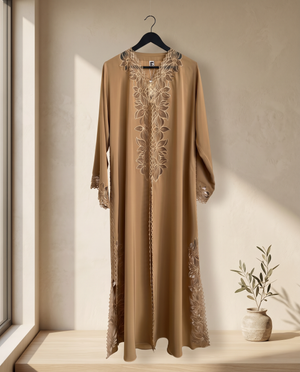 Heritage Threads Abaya - Royal Korea Zahr Crepe Laser Cut Abaya