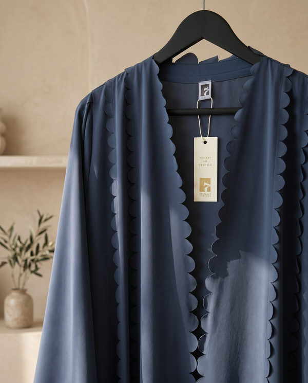 Heritage Threads Abaya - Korea Nada Designer Laser Cut